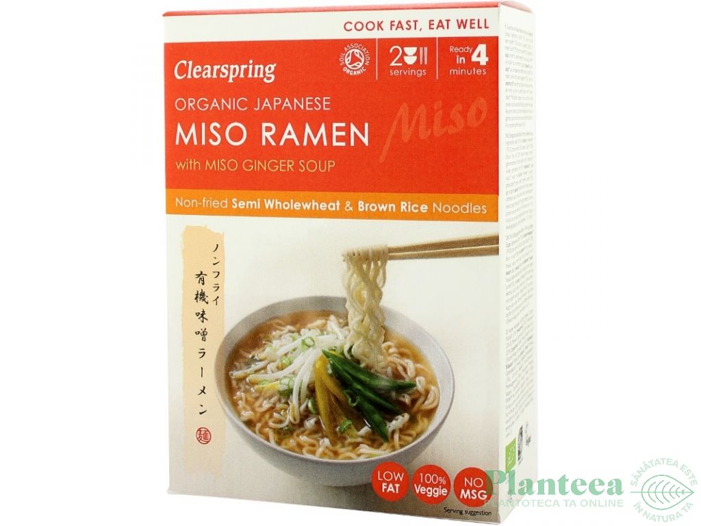 Meniu Miso Ramen [taitei grau orez+supa ghimbir] eco 210g - CLEARSPRING