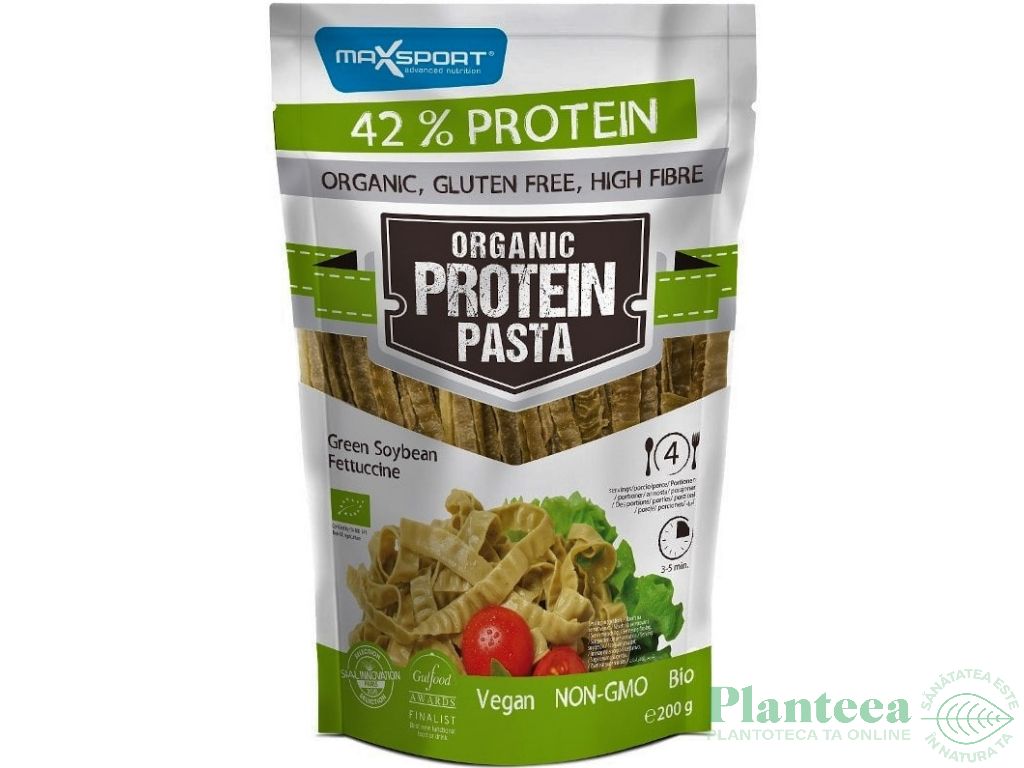 Paste fettuccine soia verde 42%proteine fara gluten eco 200g - MAXSPORT