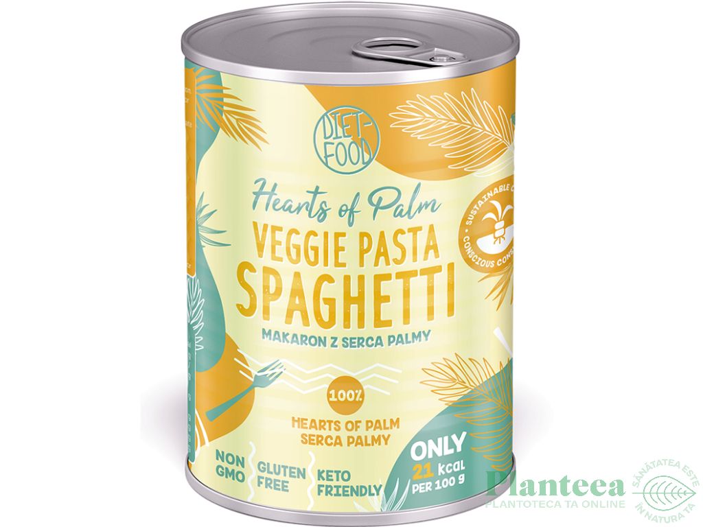 Conserva paste vegane spaghete inima palmier 220g - DIET FOOD