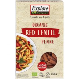 Paste penne linte rosie fara gluten bio 250g - EXPLORE CUISINE