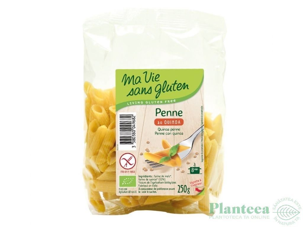 Paste penne porumb quinoa eco 250g - MA VIE SANS GLUTEN