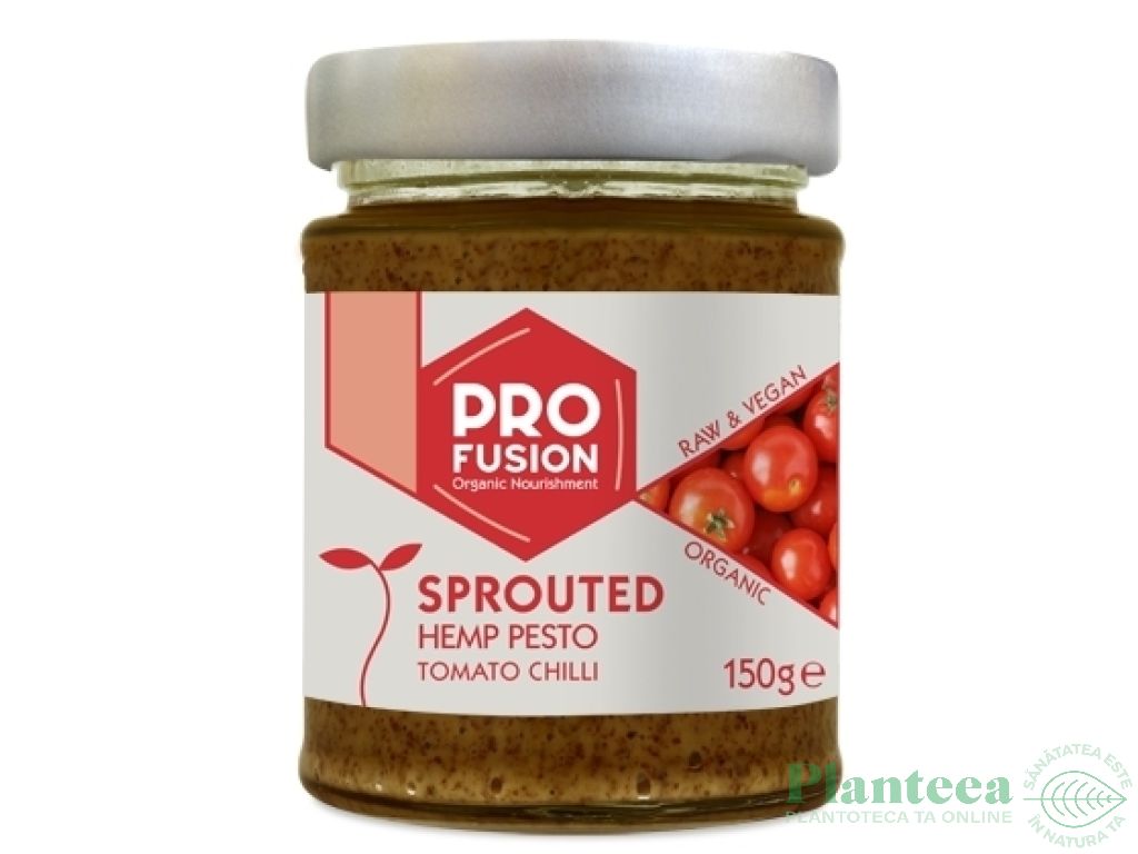 Pesto seminte canepa rosii chilli raw bio 150g - PROFUSION