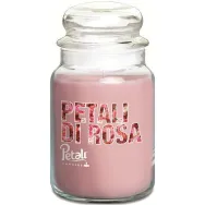 Lumanare parfumata borcan mare cu capac 100h Rose 550g - PETALI