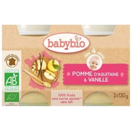 Piure mere afine bebe +4luni eco 2x130g - BABYBIO