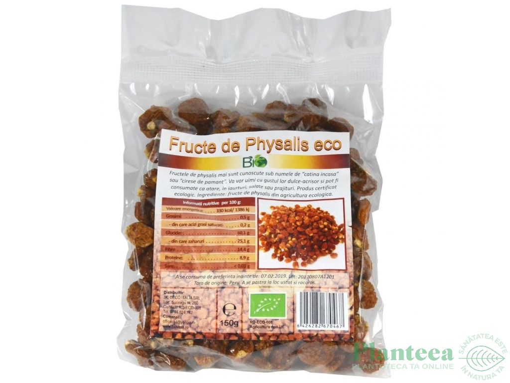 Physalis fructe uscate eco 150g - DECO ITALIA