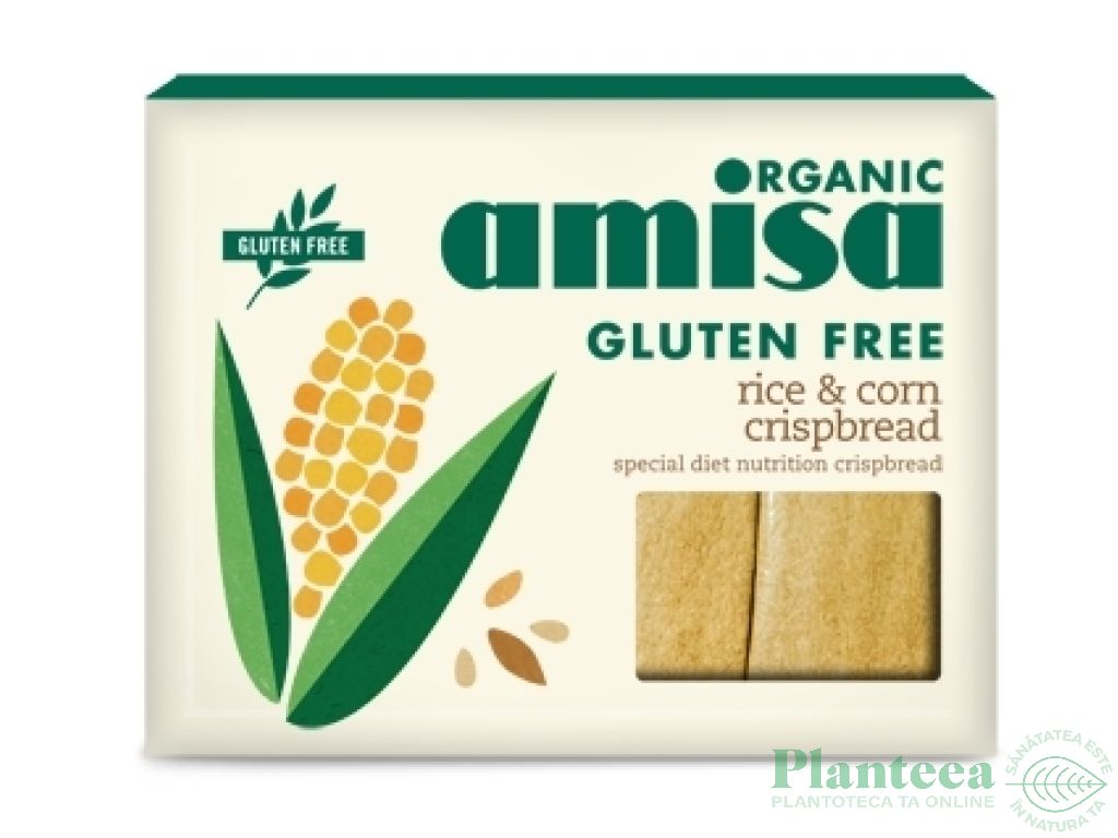 Painici crocante orez porumb fara gluten bio 120g - AMISA