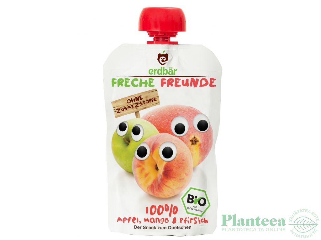 Piure mere mango piersici bio 100g - ERDBAR