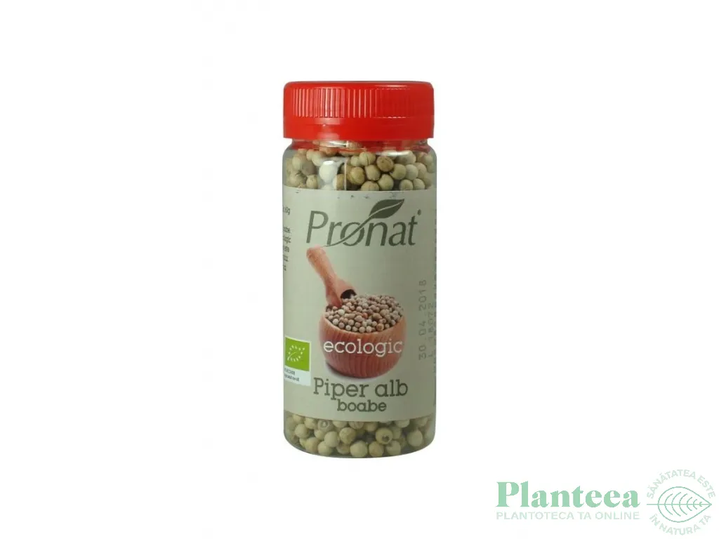 Condiment piper alb boabe eco 60g - PRONAT