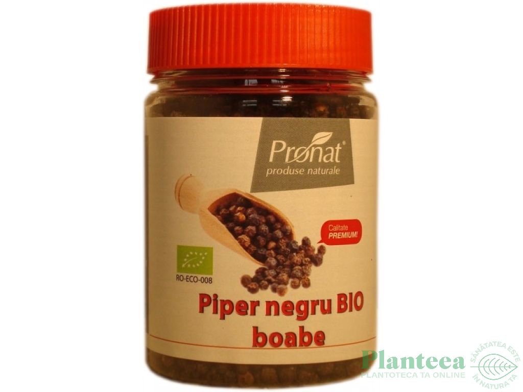 Condiment piper negru boabe eco 140g - PRONAT