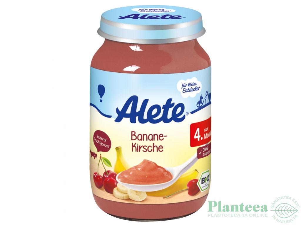 Piure banane cirese bebe +4luni fara gluten eco 125g - ALETE