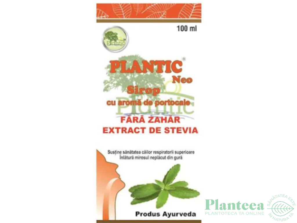 Sirop antitusiv portocale fara zahar 100ml - PLANTIC