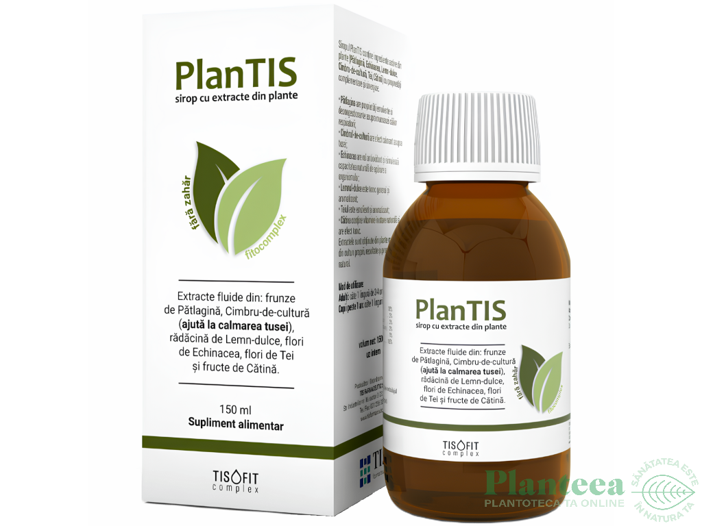 Sirop fitocomplex PlanTis fara zahar TisoFit 150ml - TIS