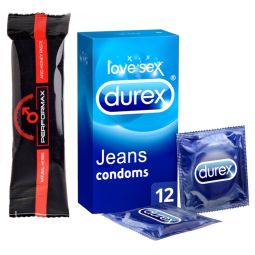 Pachet [Pasta miere pt barbati 10g+ Prezervative Durex Jeans 12b] 2b - PERFORMAX