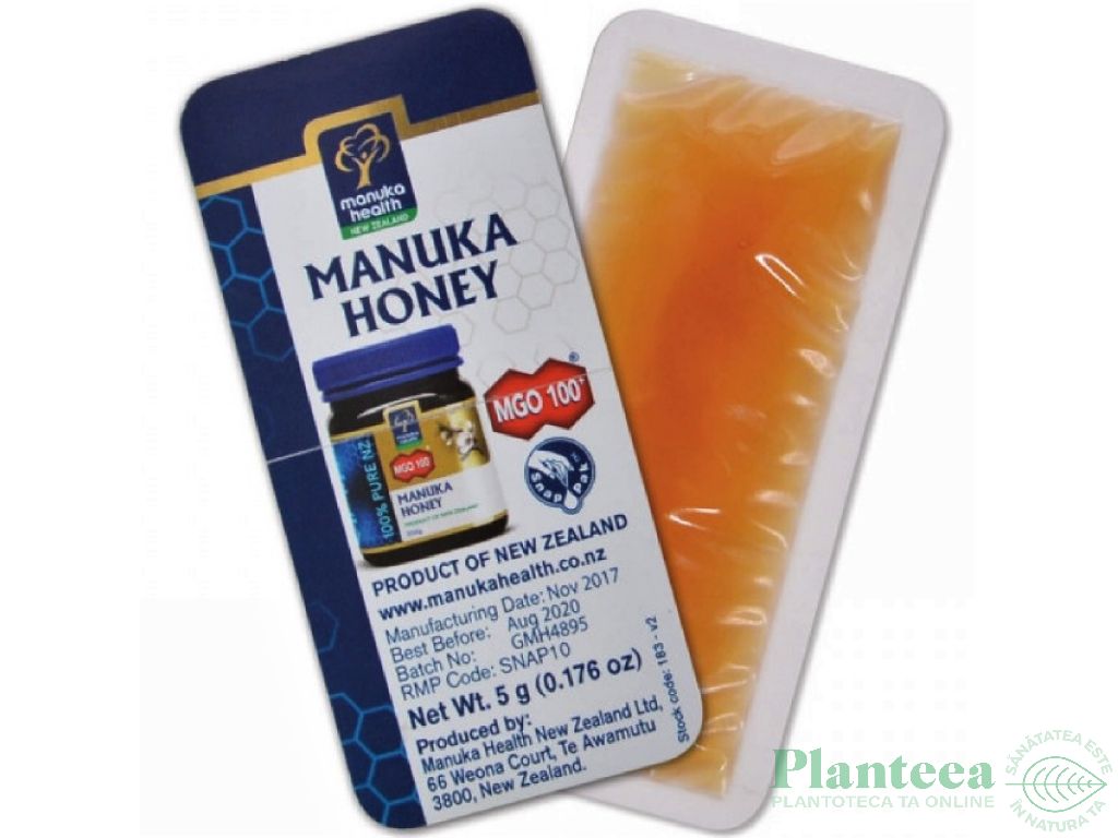 Miere Manuka mgo100+ New Zealand plicuri 12x5g - MANUKA HEALTH