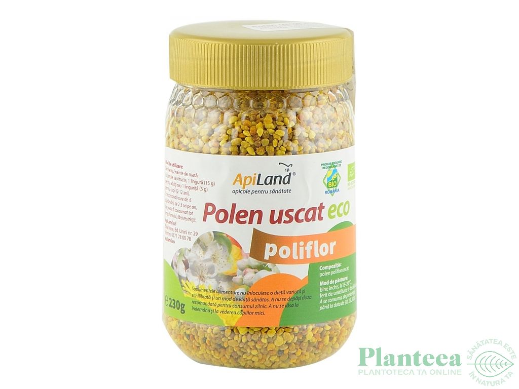 Polen uscat poliflor granule eco borcan 230g - APILAND