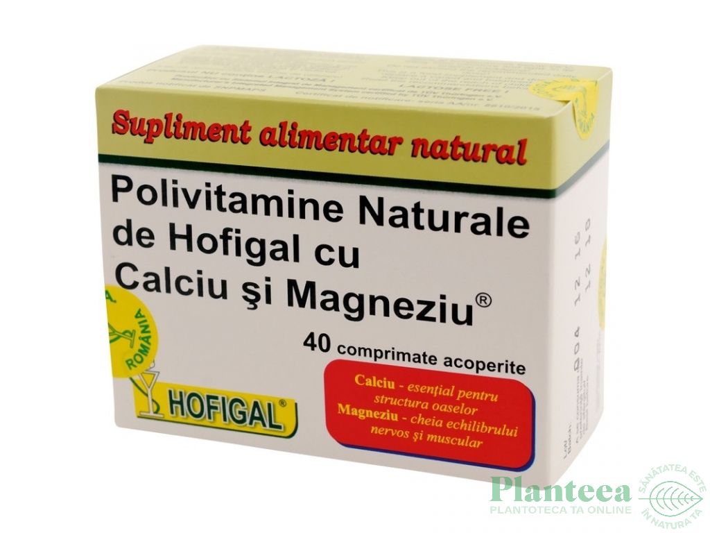 Polivitamine naturale Ca Mg 40cp - HOFIGAL