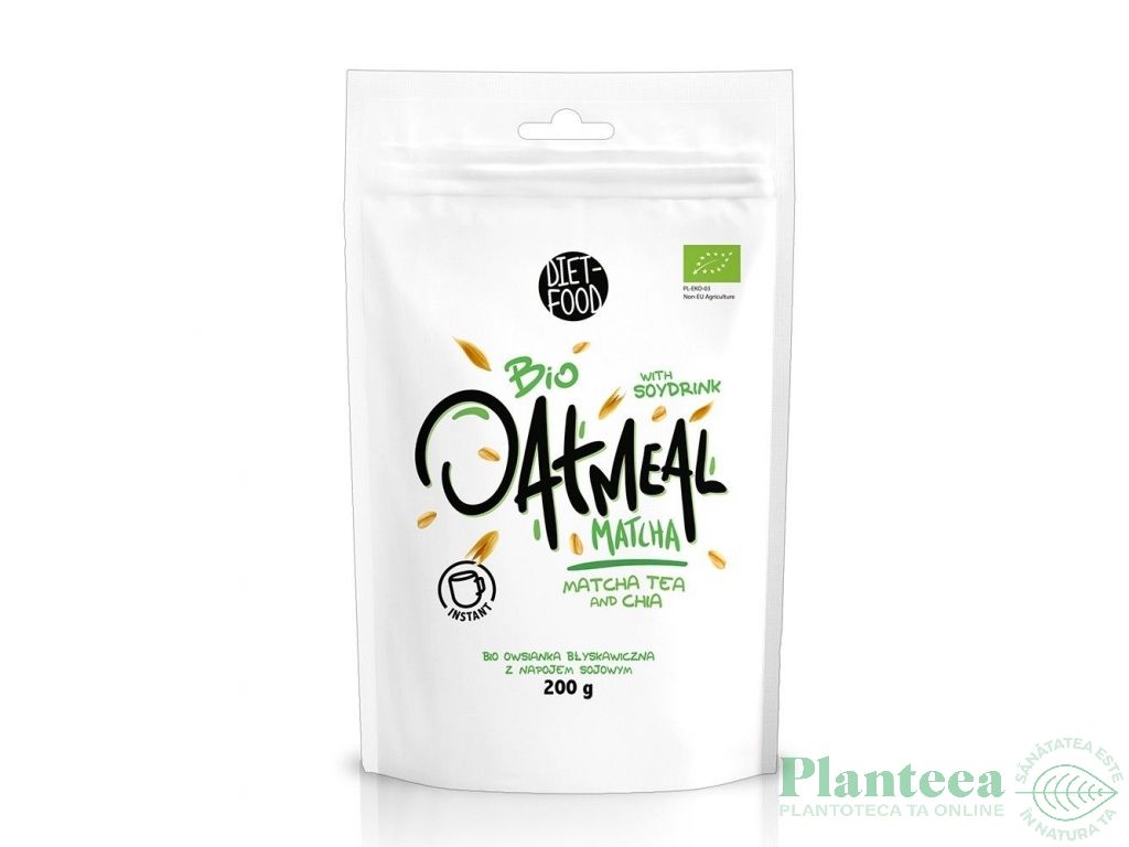 Porridge instant ovaz matcha bio 200g - DIET FOOD