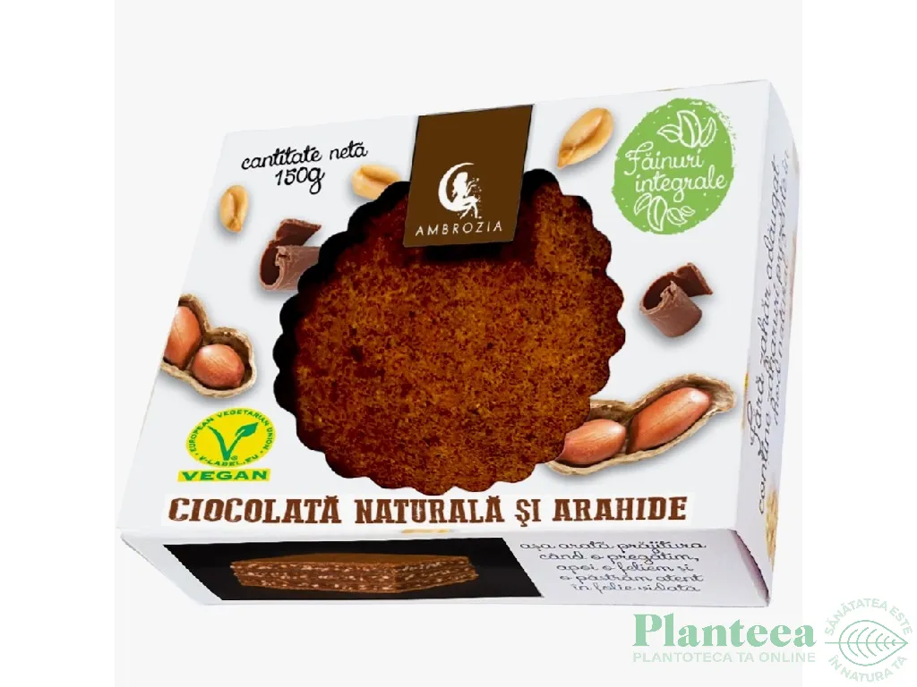 Prajitura vegana ciocolata arahide fara zahar 150g - AMBROZIA