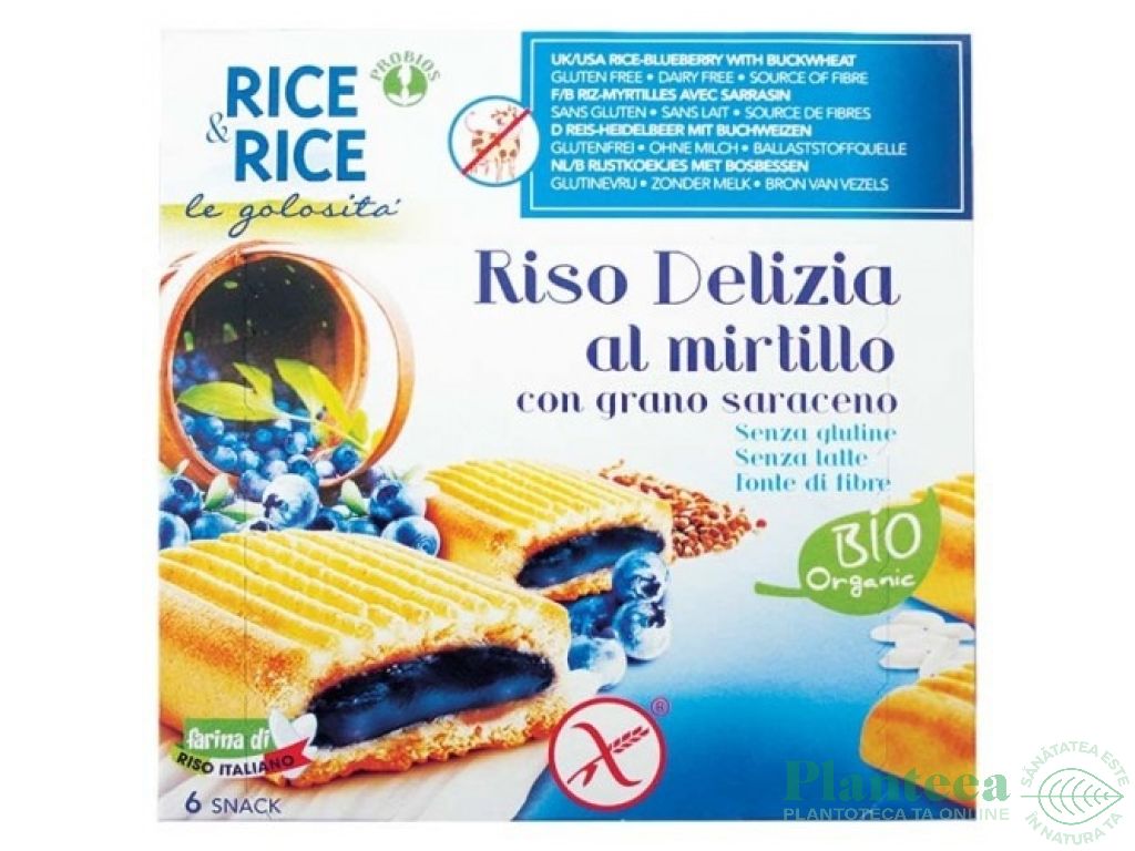 Biscuiti deliciosi orez umpluti coacaze hrisca eco 198g - PROBIOS