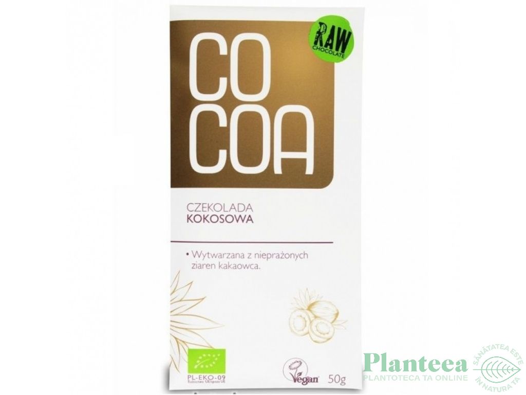 Ciocolata lapte_cocos raw eco 50g - COCOA