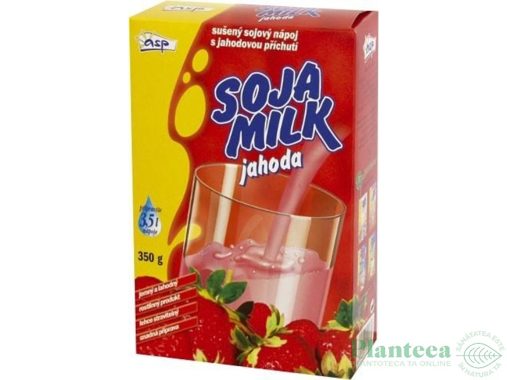 Lapte praf soia capsuni 350g - TOPNATUR