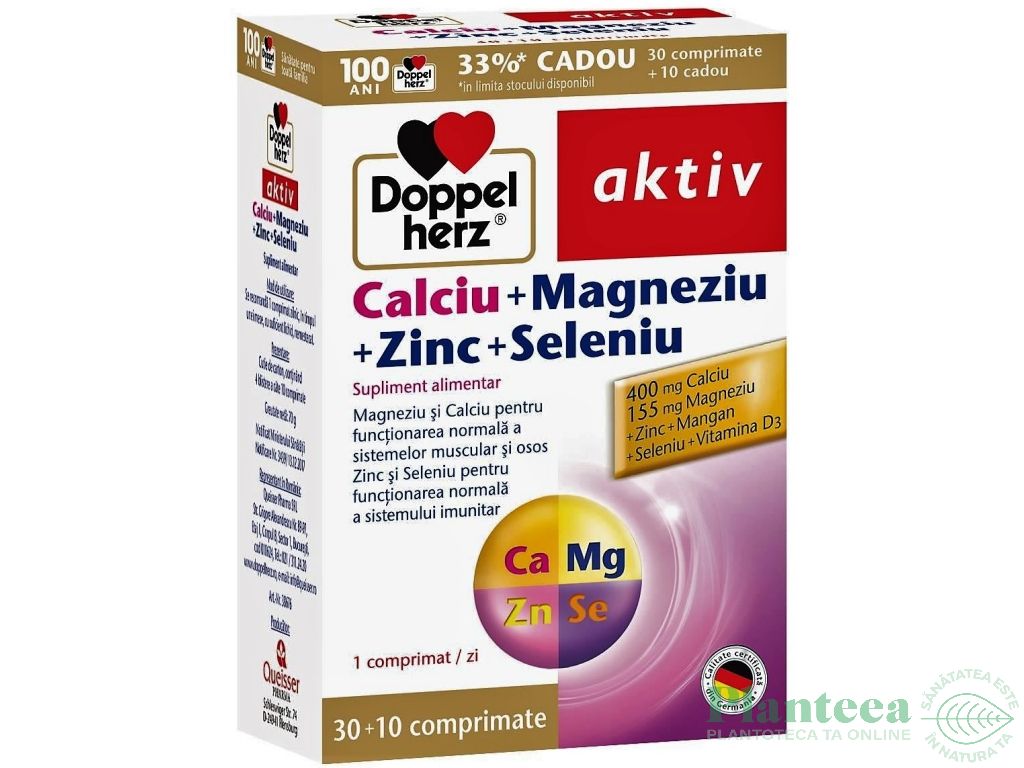 Calciu Mg Zn Se 30+10cp - DOPPEL HERZ