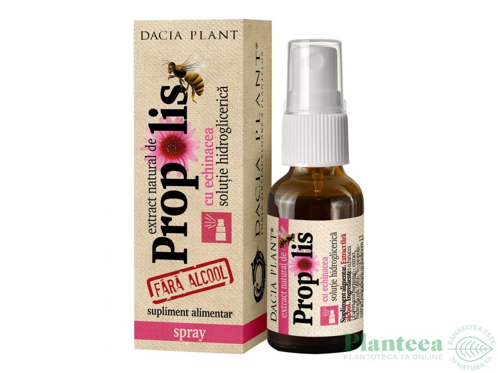 Spray tinctura propolis echinaceea fara alcool 20ml - DACIA PLANT
