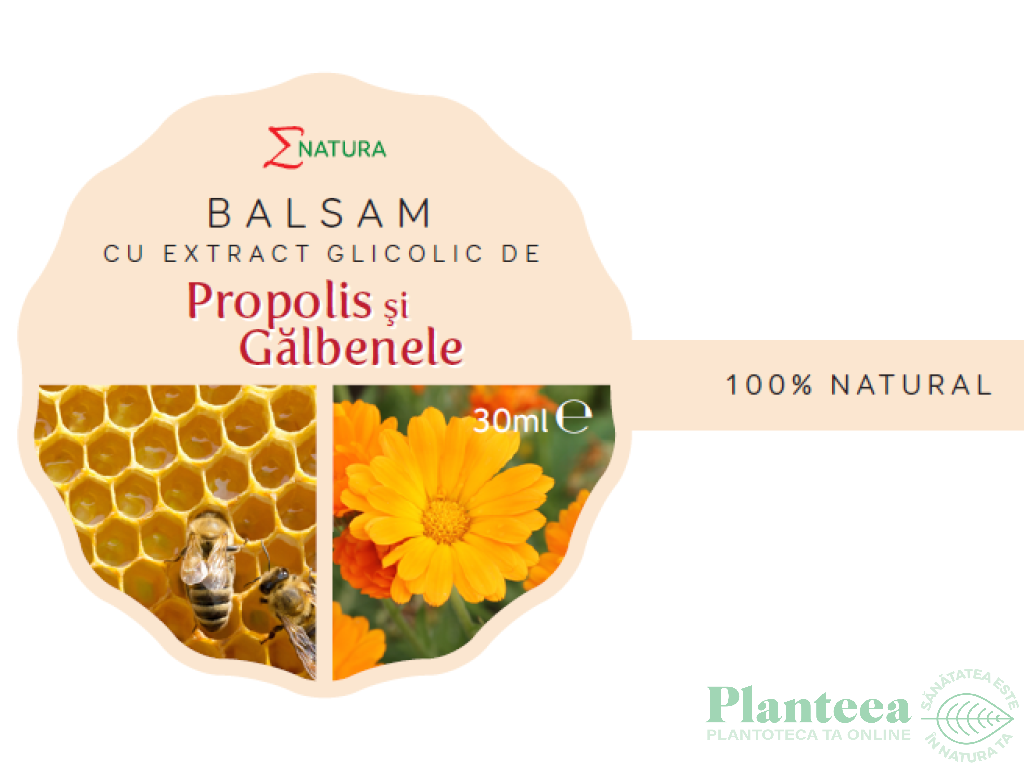 Balsam extract glicolic propolis galbenele 50ml - ENATURA