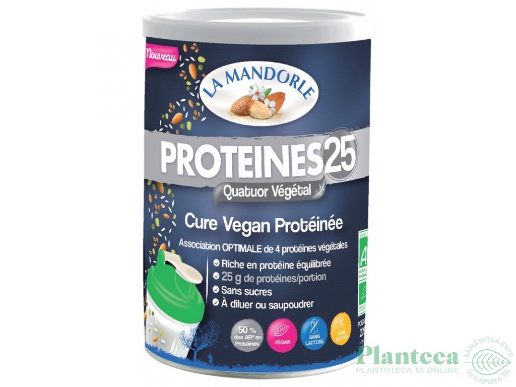 Pulbere proteica mix vegana Proteines25 eco 230g - LA MANDORLE