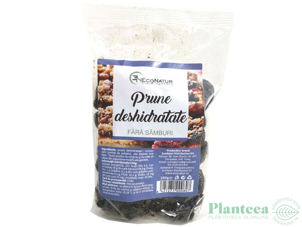 Prune uscate fara samburi 250g - ECONATUR