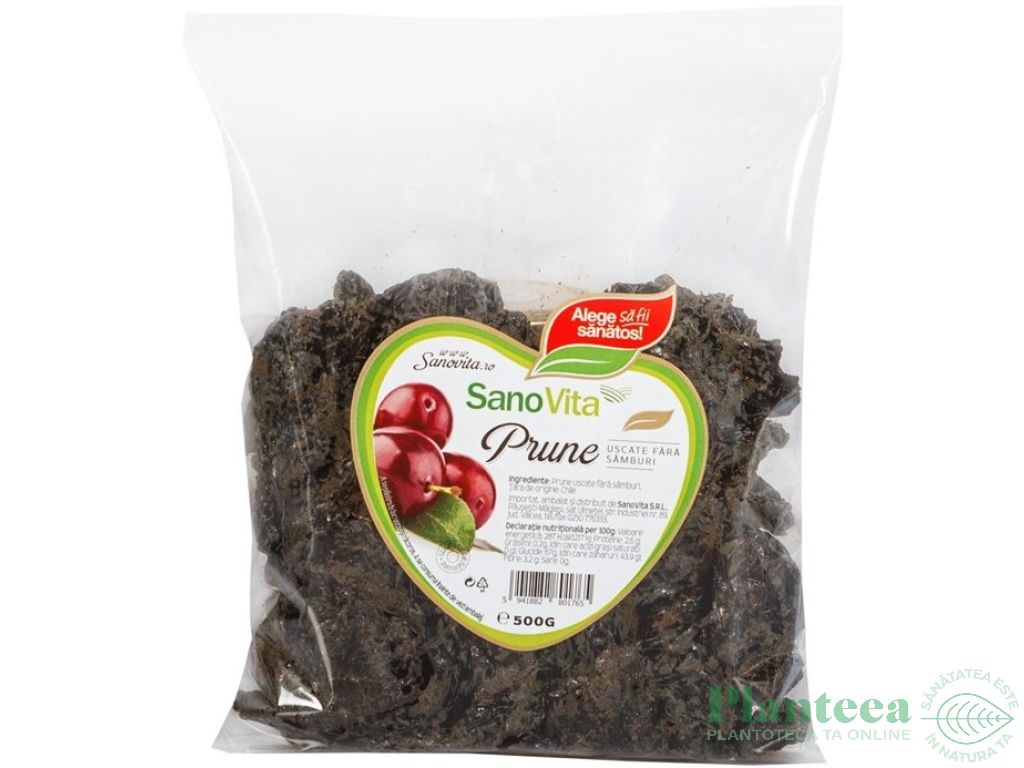 Prune uscate fara samburi 500g - SANOVITA