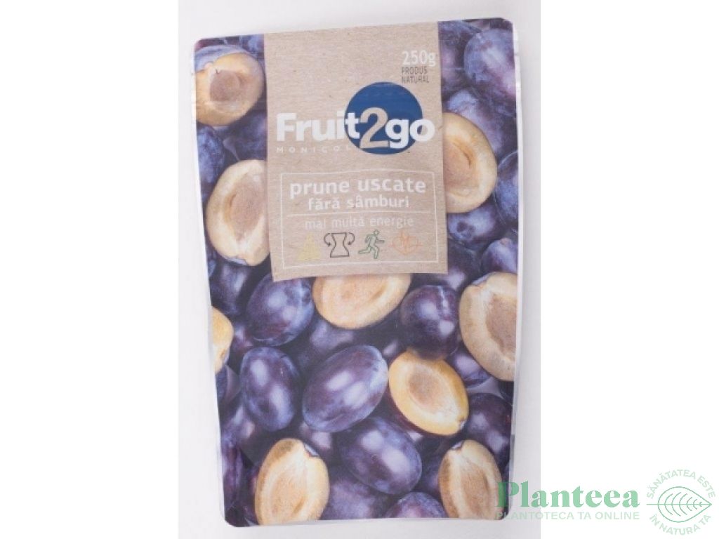 Prune uscate fara samburi eco 250g - FRUIT2GO