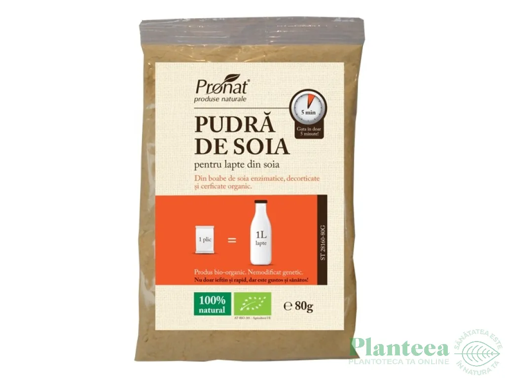 Pulbere soia pt lapte soia eco 80g - PRONAT