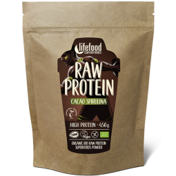 Pulbere proteica mix raw vegan Cacao Spirulina eco 450g - LIFEFOOD