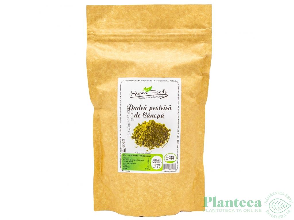 Pulbere proteica canepa 250g - SUPERFOODS
