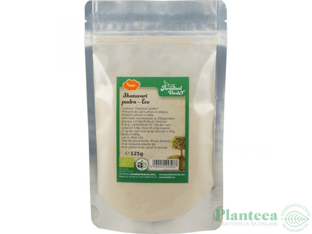 Pulbere shatavari eco 125g - PARADISUL VERDE