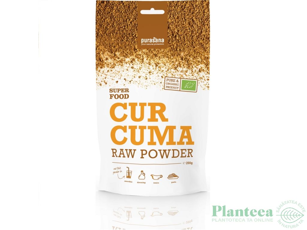 Pulbere curcuma raw bio 200g - PURASANA