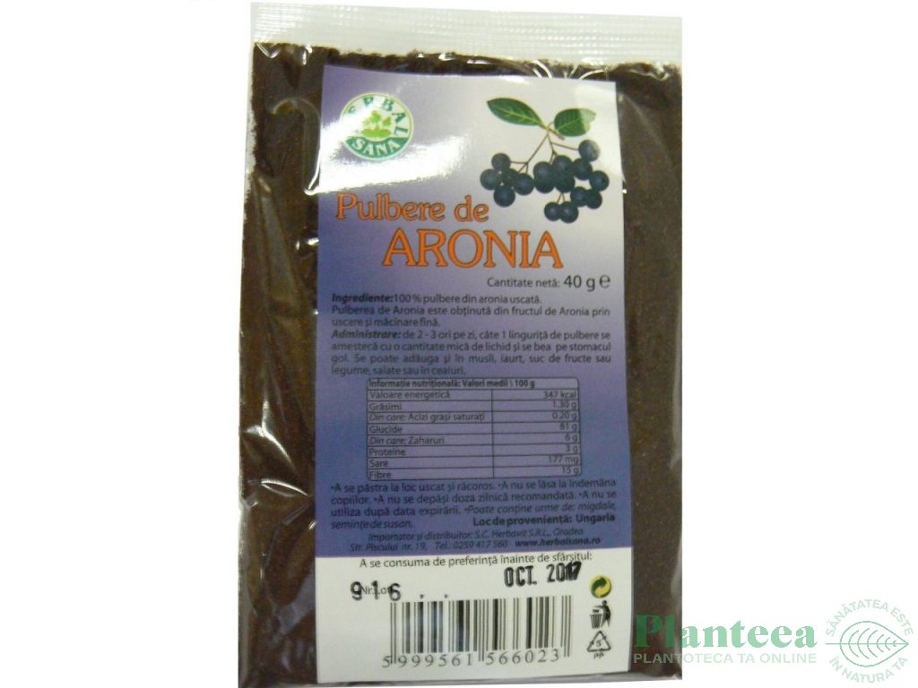 Pulbere aronia 40g - HERBAL SANA