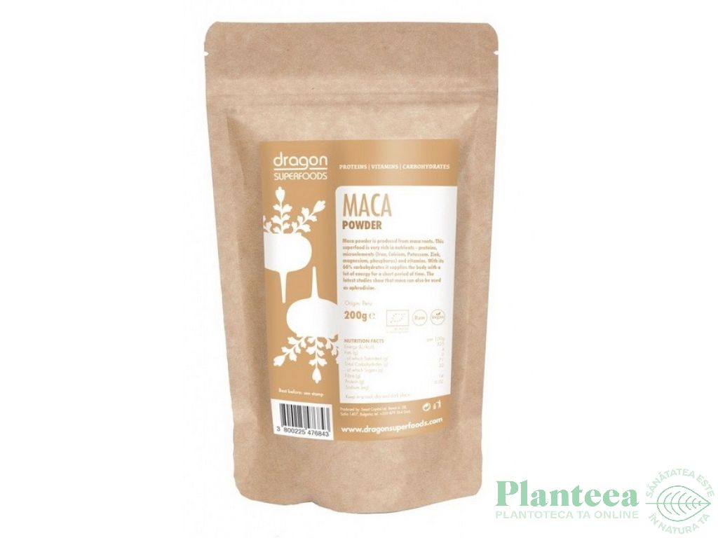Pulbere maca eco 200g - DRAGON SUPERFOODS
