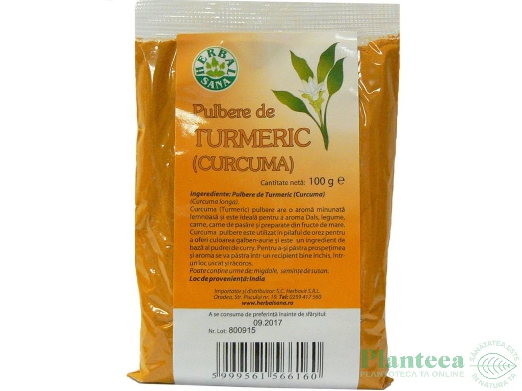 Condiment turmeric macinat 100g - HERBAL SANA