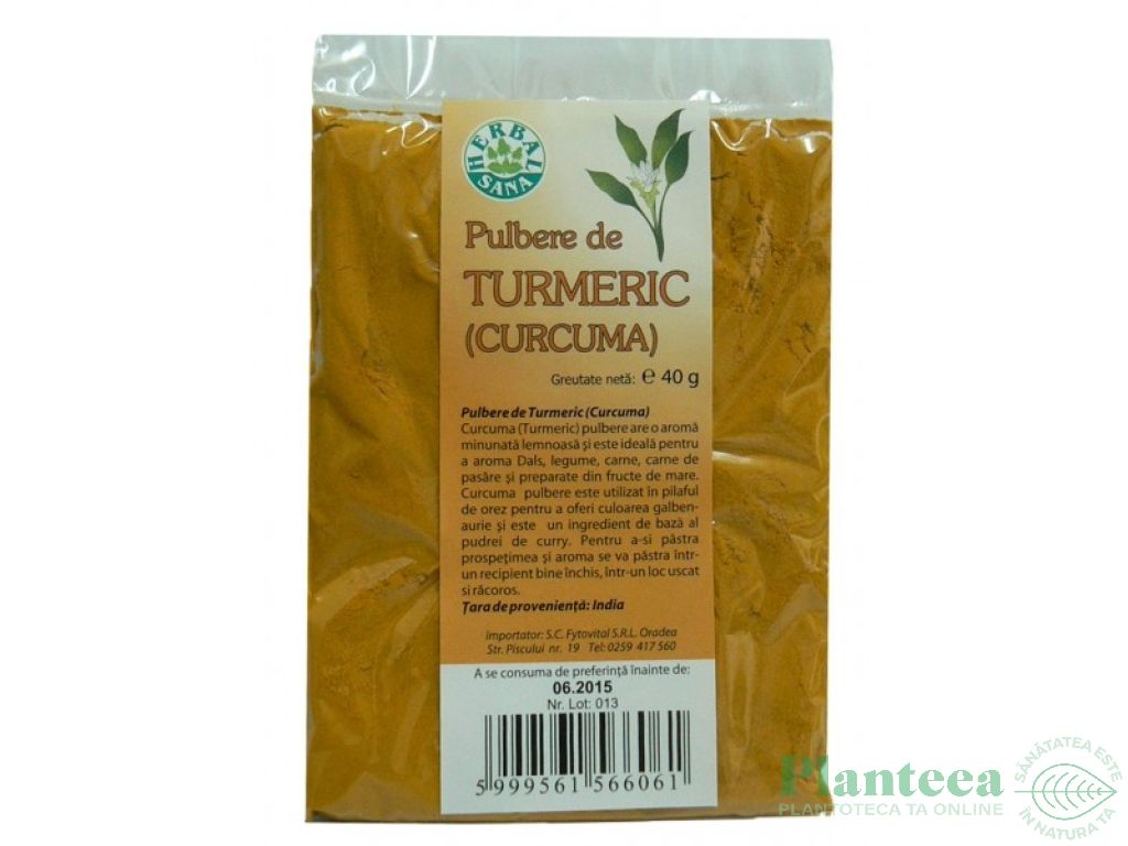Condiment turmeric macinat 40g - HERBAL SANA