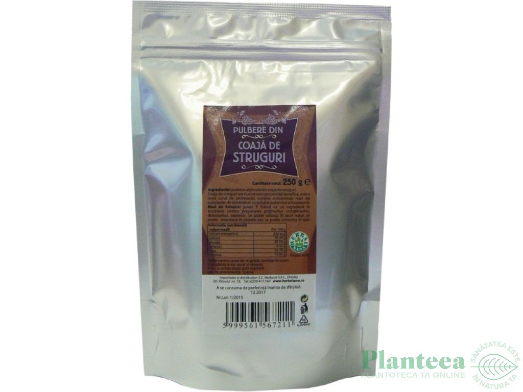 Pulbere coaja struguri 250g - HERBAL SANA