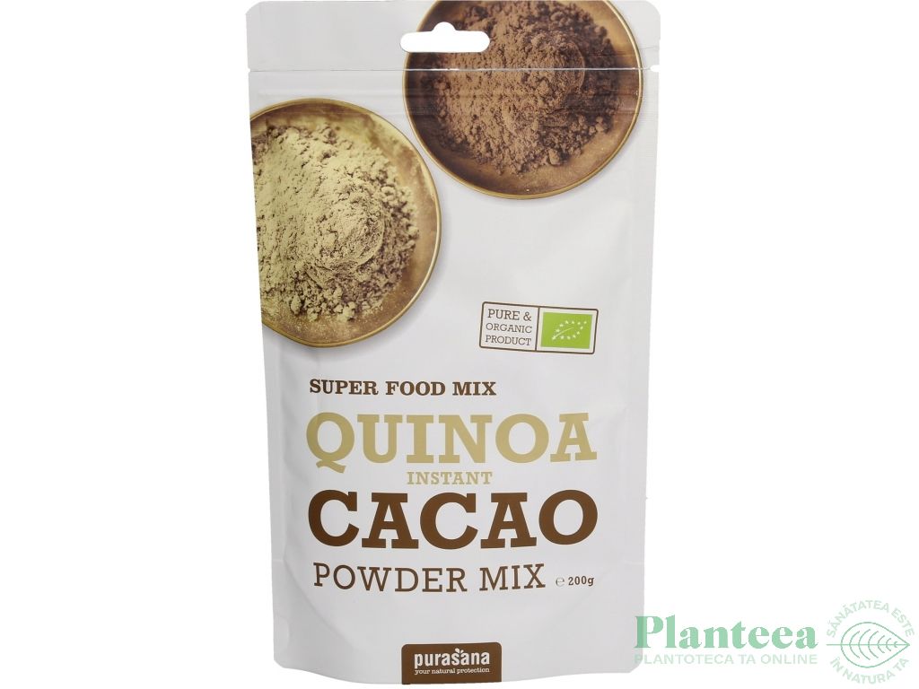 Pulbere instant quinoa cacao lucuma bio 200g - PURASANA