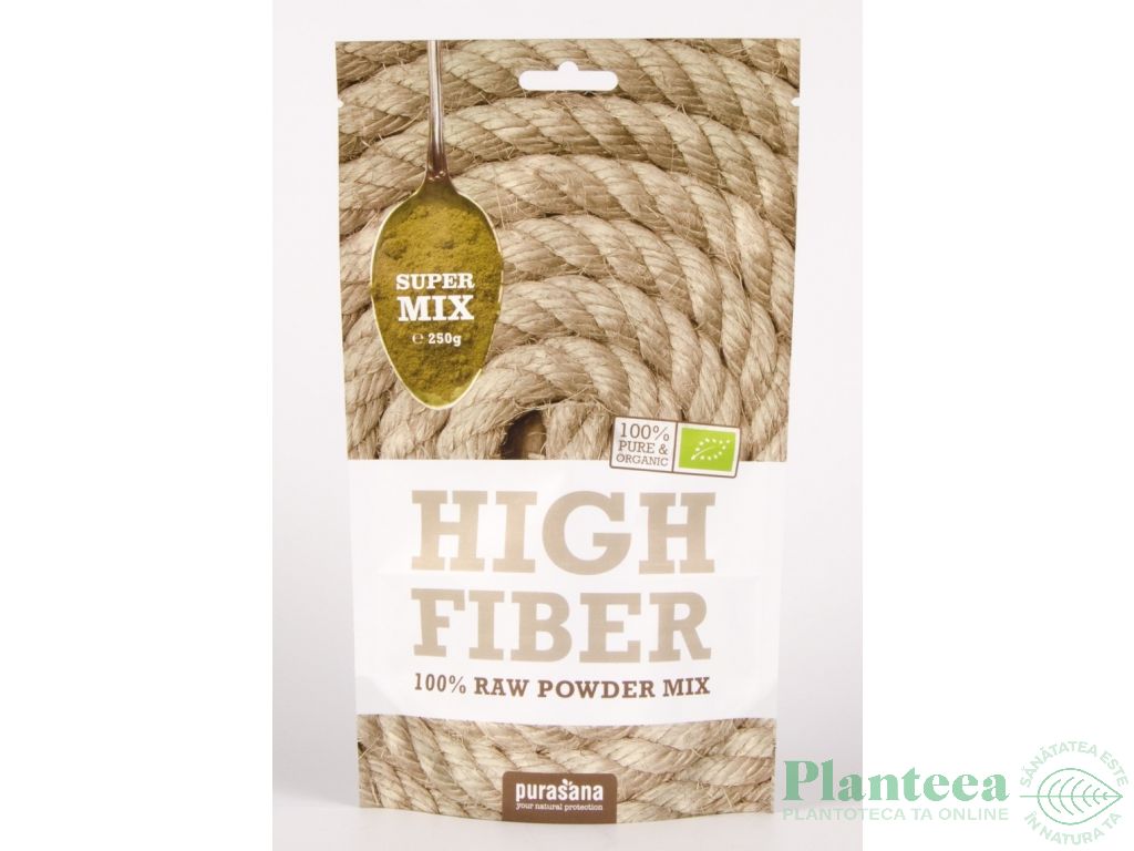 Pulbere mix raw vegan High Fiber eco 250g - PURASANA