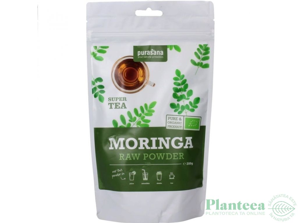 Pulbere moringa raw bio 200g - PURASANA