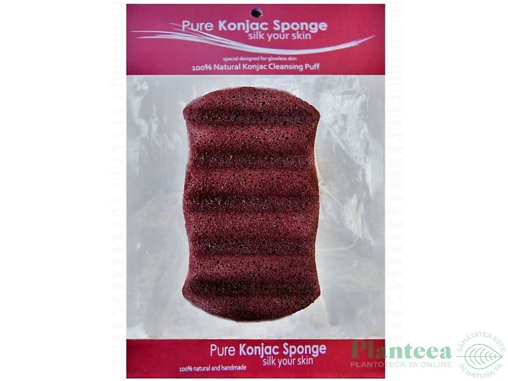 Burete konjac argila rosie pt corp regenerare 13,5cm - PURE KONJAC SPONGE