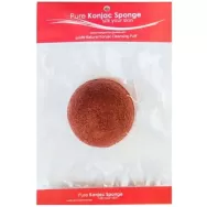 Burete konjac argila rosie pt ten sensibil 8cm - PURE KONJAC SPONGE