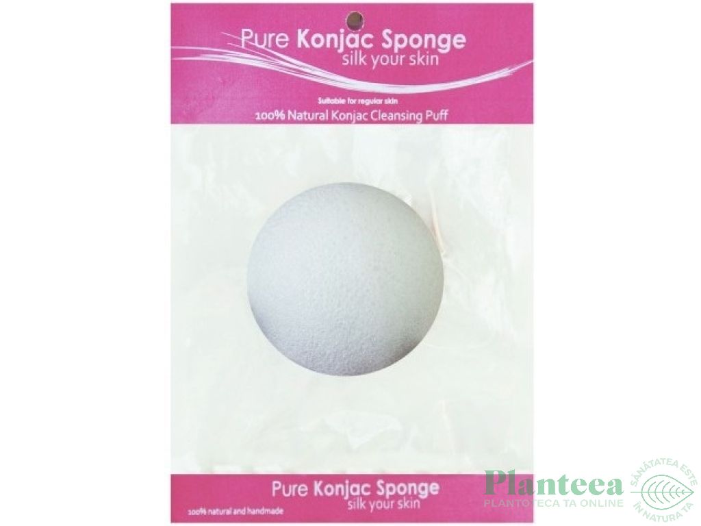 Burete konjac fibre vegetale pt ten normal 8cm - PURE KONJAC SPONGE