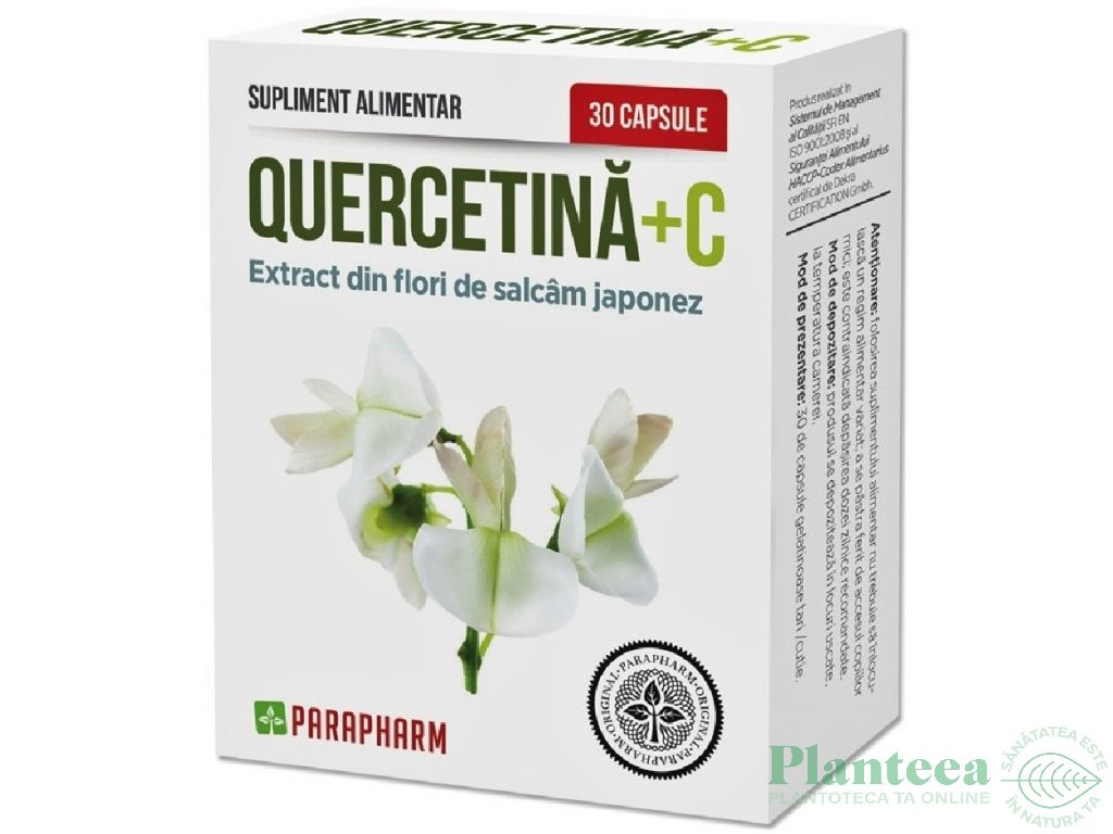 Quercetin vitamina C 30cps - PARAPHARM