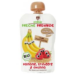 Piure banane capsuni quinoa bio 100g - ERDBAR